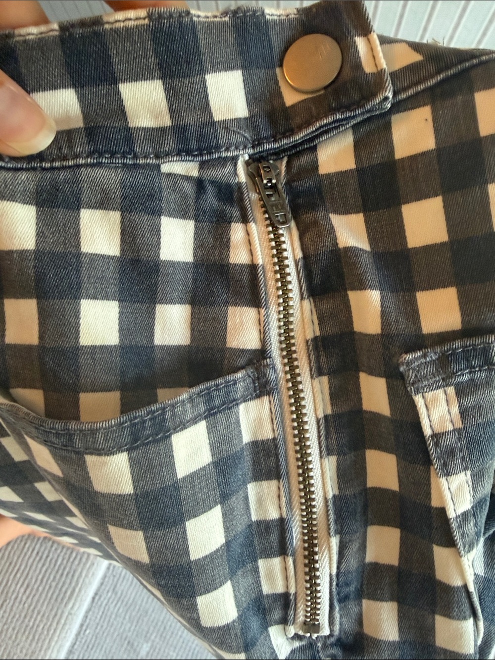 Madewell Navy and White Gingham Pants - Picture 7 of 7